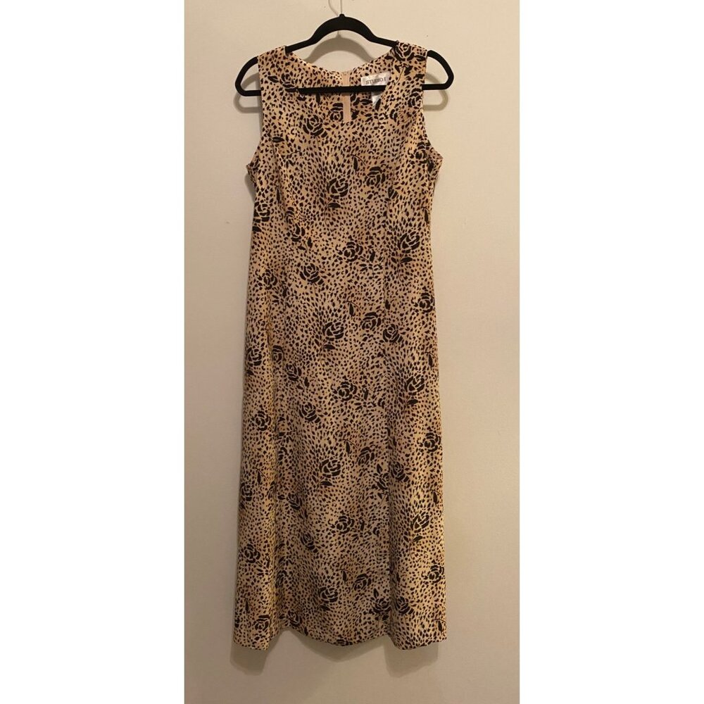 Studio I Leopard Print Sleeveless Midi Dress Size 10
